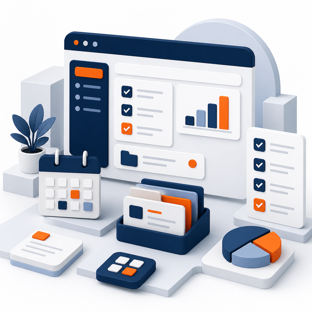 Ilustración de Herramientas web para negocios